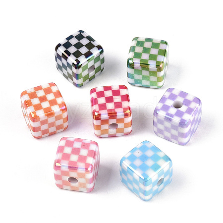 UV Plating Opaque Acrylic Beads X1-OACR-T028-71-1