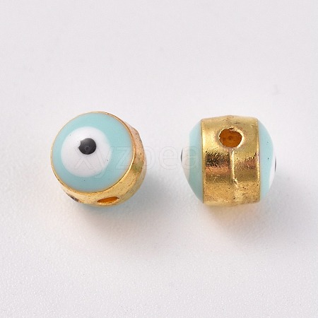 Alloy Enamel European Beads ENAM-WH0047-14I-1