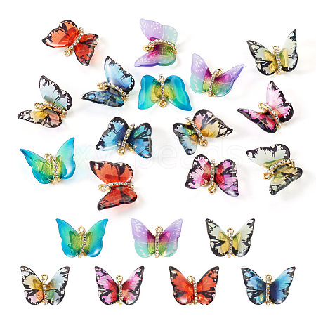 14Pcs 7 Colors Transparent Resin Pendants PALLOY-TA0002-51-1