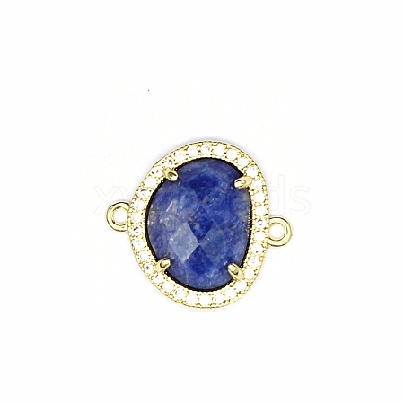 Natural Lapis Lazuli Connector Charms PW-WGDDB56-04-1