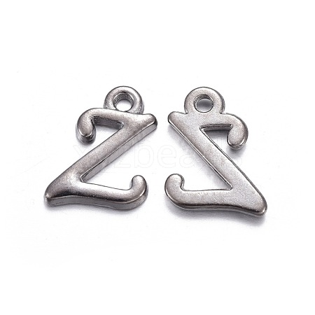 Gunmetal Plated Alloy Letter Pendants PALLOY-P097-03-Z-1