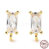 925 Sterling Silver with Clear Cubic Zirconia Stud Earring Findings STER-G036-10G-1