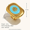 304 Stainless Steel and Enamel Cuff Rings FS-WGFF68F-01-1