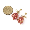 Christmas Bell Brass Dangle Stud Earrings EJEW-MZ00495-01-4