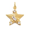 Rack Plating Brass Micro Pave Cubic Zirconia Pendants KK-Z071-83G-1