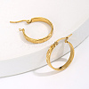 Minimalist Stainless Steel Moon Hoop Earrings TD3757-2