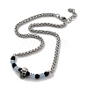 Natural Mixed  Gemstone with 201 Stainless Steel Necklaces NJEW-Q334-01A-1