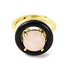 Rack Plating Round Brass Enamel Adjustable Rings RJEW-U004-01D-G-2