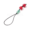 Lampwork & Natural Green Aventurine Mobile Straps HJEW-JM02721-02-4