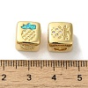 Rack Plating Brass Micro Pave Cubic Zirconia Beads KK-P268-01G-03-2