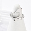 Hollow Triangle Brass Open Cuff  Rings for Women RJEW-G343-13P-2