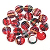 Colorful Oversized Grid Christmas Flat Fabric Metal Cabochons PW-WG3FFEE-02-1