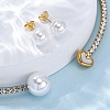 Round Plastic Imitation Pearl Stud Earrings & Rhinestone Cuff Choker Necklaces Sets SJEW-U003-11G-3