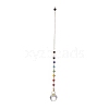 Mixed Natural Gemstone Drowsing Pendulums with Chakra Handmade Lampwork Evil Eye & Brass Sun PALLOY-JF01974-3