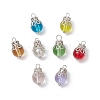 8Pcs 8 Colors Glass Charms PALLOY-JF03326-1