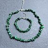 Synthetic Malachite Chip Beaded Necklaces for Women IW6789-45-1