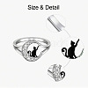 Cat Shape & Moon Alloy Finger Rings FS-WG27026-02-5