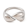 Non-Tarnish 304 Stainless Steel Leaf Open Cuff Rings for Women RJEW-G319-02P-2