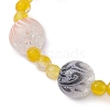 Round Dyed Natural Agate & Acrylic Beaded Stretch Bracelets for Women BJEW-JB10714-4