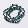 Electroplate Transparent Glass Beads Strands LS-EGLA-A034-T8mm-Q15-2