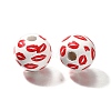 Valentine's Day Element Printed Wood Beads WOOD-R002-01-37-2