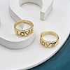 Adjustable Rack Plating Brass Micro Pave Cubic Zirconia Finger Rings for Women RJEW-M028-47G-5