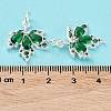 Rack Plating Brass Clear Cubic Zirconia Pendants KK-B078-02S-02-4