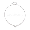 Bowknot Brass Micro Pave Cubic Zirconia Pendant Necklaces NJEW-JN04908-4