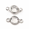 304 Stainless Steel with Glass Connector Charms STAS-G305-08P-03-1