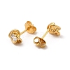 Rack Plating Brass Micro Pave Cubic Zirconia Stud Earrings EJEW-P221-03G-2