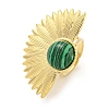 Ion Plating(IP) 304 Stainless Steel Synthetic Malachite Cuff Rings G-Z056-07G-05-1