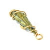 2Pcs Electroplated Natural Quartz Crystal Dyed Copper Wire Wrapped Pendants PALLOY-JF03169-01-5