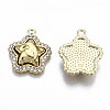 Rack Plating Alloy Crystal Rhinestone Pendants PALLOY-S132-218A-RS-2