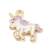 Light Gold Plated Alloy Enamel Pendants ENAM-M219-08KCG-02-1