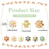 30Pcs 6 Colors Light Gold Tone Alloy Enamel Beads ENAM-YW0008-31-3