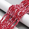 Opaque Solid Color Electroplate Glass Beads Strands GLAA-F029-P4mm-C02-4