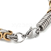 Ion Plating(IP) Grooved Column 304 Stainless Steel Byzantine Chain Bracelets for Men BJEW-B093-07GP-3