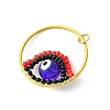 Glass Seed Beaded Evil Eye Pendants PALLOY-MZ00532-01-3