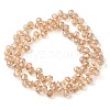Electroplate Glass Beads Strands X-EGLA-D030-17I-2