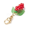 Glass Seed Beaded Grape Pendant Decoration HJEW-MZ00145-05-4