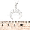 Double Horn 304 Stainless Steel Pendant Necklaces NJEW-M096-09P-3