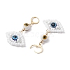 Glass Seed Bead Evil Eye Hoop Earrings EJEW-MZ00272-01-4