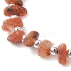 Natural Red Agate Braided Bead Bracelets for Women BJEW-JB11107-01-3