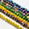 Round Millefiori Glass Beads Strands LK-P001-M-1