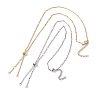 2Pcs 2 Colors Brass Slider Necklace Makings AJEW-JB01275-1