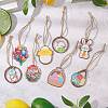 8Pcs Easter Theme Printed Wood Pendant Decorations HJEW-JM02919-2