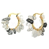 Natural Tourmalinated Quartz Chips Braided Hoop Earrings EJEW-JE04940-26-1