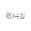 Anti-Tarnish 925 Sterling Silver Micro Pave Clear Cubic Zirconia Fold Over Clasps STER-P060-40P-1