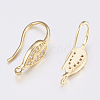 Brass Micro Pave Cubic Zirconia Earring Hooks ZIRC-K075-38G-3