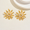 201 Stainless Steel Glass Seed Beaded Stud Earrings for Women BQ4917-1
